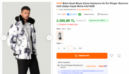 AVVA ERKEK KAPÜŞONLÜ SU İTİCİ RÜZGAR GEÇİRMEZ KAYAK MONTU